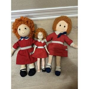 Vintage 1980s LITTLE Orphan ANNIE Doll Lot Set Of 3 Sun Will Come Out Tomorrow